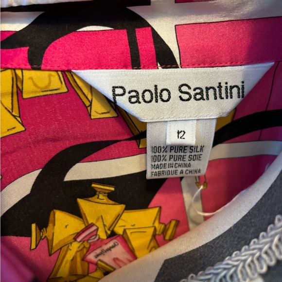 Vintage NWT designer graphic silk blouse - Picture 5 of 6